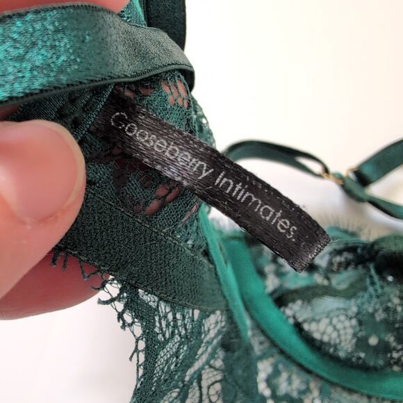 Gooseberry Intimates Lace Underwire Bra - Size Small - Emerald Green Sexy Sheer - Picture 8 of 10